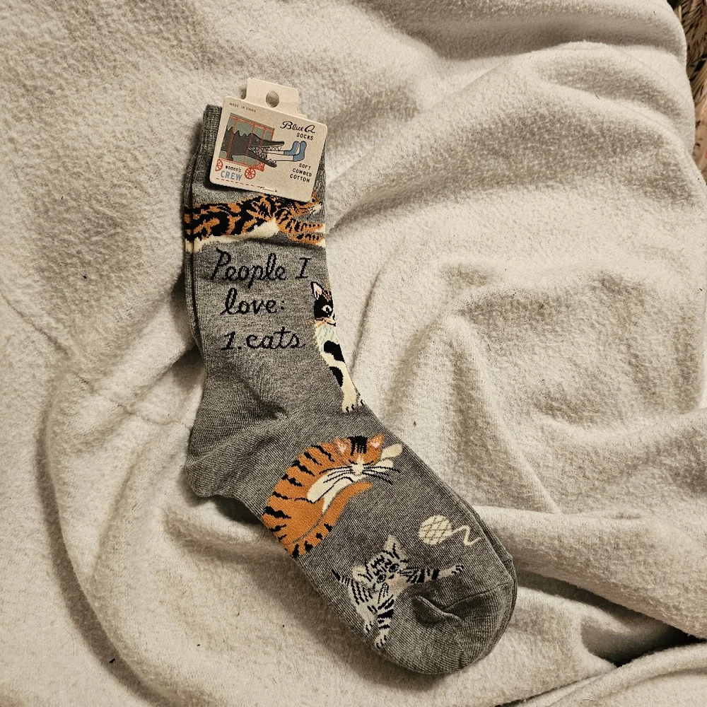 Blue Q Cat Themed Novelty Socks